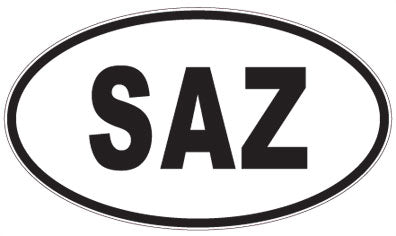 SAZ - 3 Letter Initials Oval Sticker