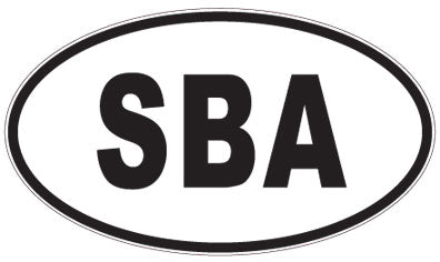SBA - 3 Letter Initials Oval Sticker