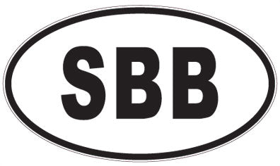 SBB - 3 Letter Initials Oval Sticker
