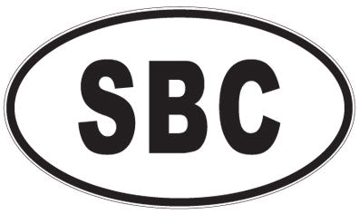 SBC - 3 Letter Initials Oval Sticker