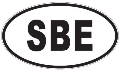 SBE - 3 Letter Initials Oval Sticker