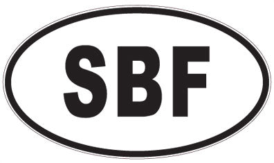 SBF - 3 Letter Initials Oval Sticker