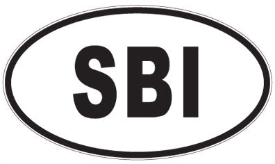 SBI - 3 Letter Initials Oval Sticker
