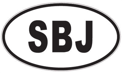 SBJ - 3 Letter Initials Oval Sticker