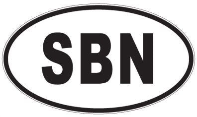 SBN - 3 Letter Initials Oval Sticker
