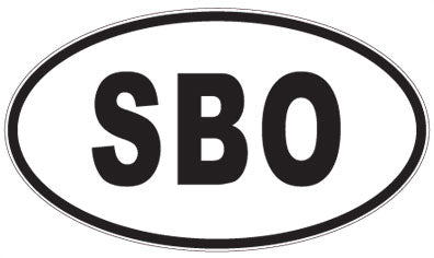 SBO - 3 Letter Initials Oval Sticker