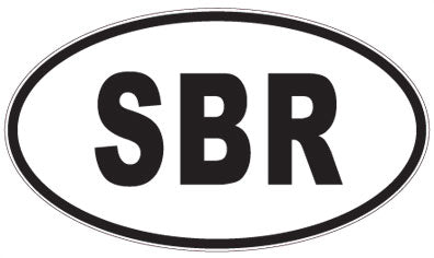 SBR - 3 Letter Initials Oval Sticker