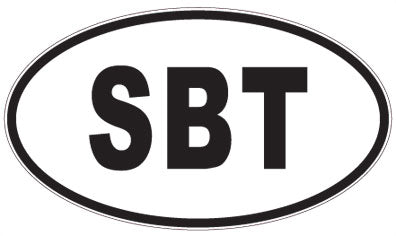 SBT - 3 Letter Initials Oval Sticker