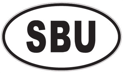 SBU - 3 Letter Initials Oval Sticker