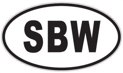 SBW - 3 Letter Initials Oval Sticker