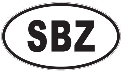 SBZ - 3 Letter Initials Oval Sticker