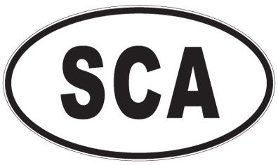 SCA - 3 Letter Initials Oval Sticker