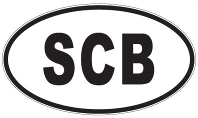 SCB - 3 Letter Initials Oval Sticker