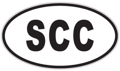 SCC - 3 Letter Initials Oval Sticker