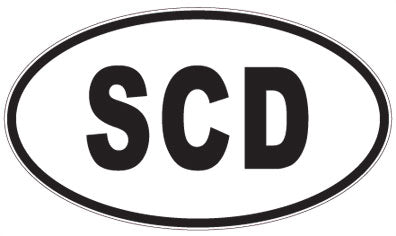 SCD - 3 Letter Initials Oval Sticker
