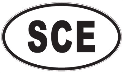 SCE - 3 Letter Initials Oval Sticker