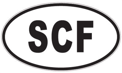 SCF - 3 Letter Initials Oval Sticker