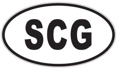 SCG - 3 Letter Initials Oval Sticker