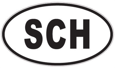 SCH - 3 Letter Initials Oval Sticker