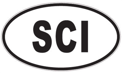 SCI - 3 Letter Initials Oval Sticker