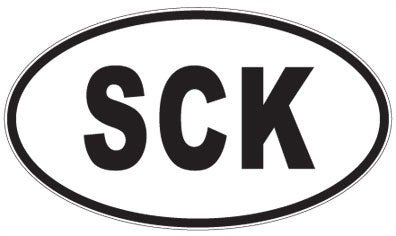 SCK - 3 Letter Initials Oval Sticker