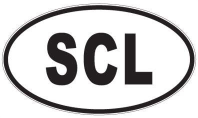 SCL - 3 Letter Initials Oval Sticker