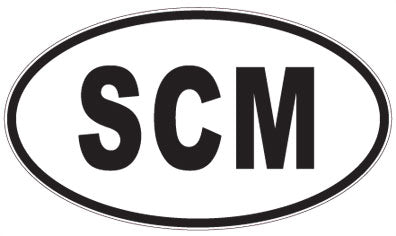 SCM - 3 Letter Initials Oval Sticker