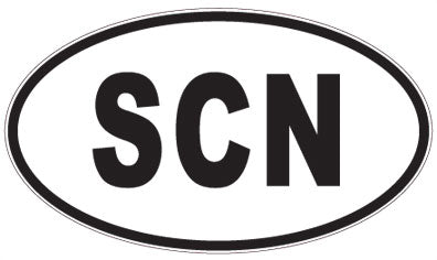 SCN - 3 Letter Initials Oval Sticker