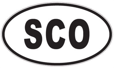 SCO - 3 Letter Initials Oval Sticker