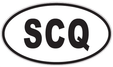 SCQ - 3 Letter Initials Oval Sticker