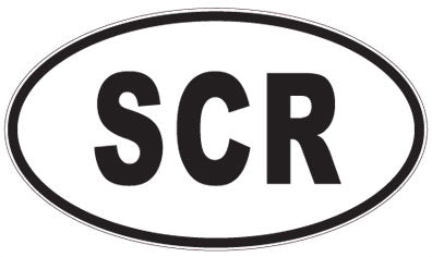 SCR - 3 Letter Initials Oval Sticker