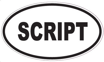 SCRIPT - Oval Sticker