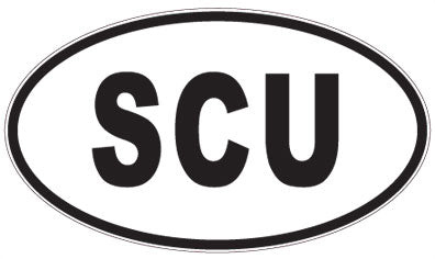 SCU - 3 Letter Initials Oval Sticker
