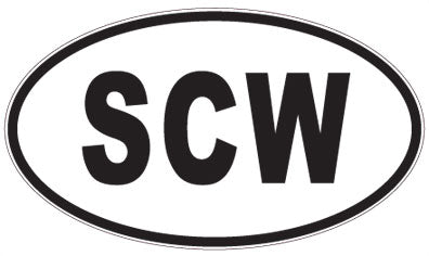 SCW - 3 Letter Initials Oval Sticker