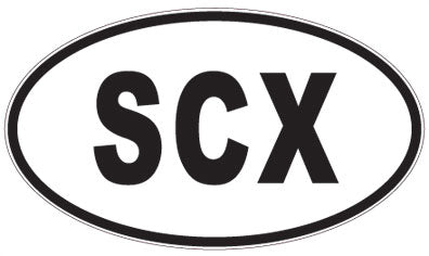 SCX - 3 Letter Initials Oval Sticker