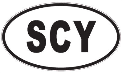 SCY - 3 Letter Initials Oval Sticker