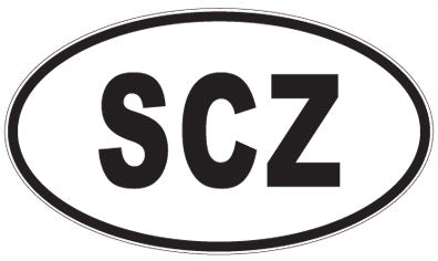 SCZ - 3 Letter Initials Oval Sticker