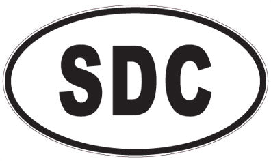 SDC - 3 Letter Initials Oval Sticker