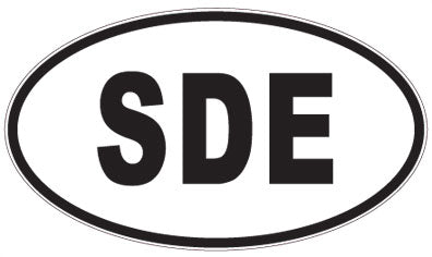 SDE - 3 Letter Initials Oval Sticker