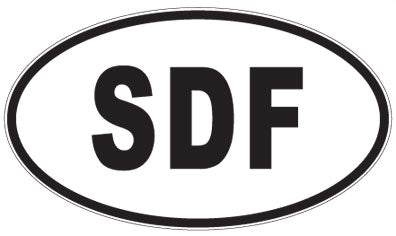 SDF - 3 Letter Initials Oval Sticker