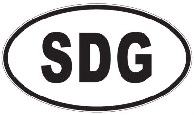 SDG - 3 Letter Initials Oval Sticker