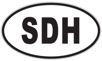 SDH - 3 Letter Initials Oval Sticker