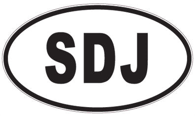 SDJ - 3 Letter Initials Oval Sticker