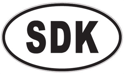 SDK - 3 Letter Initials Oval Sticker