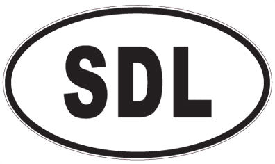 SDL - 3 Letter Initials Oval Sticker