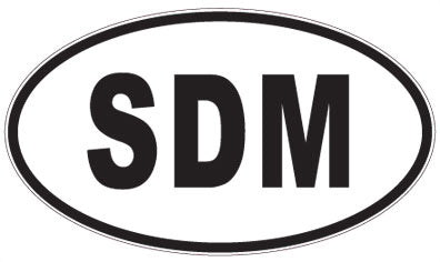 SDM - 3 Letter Initials Oval Sticker