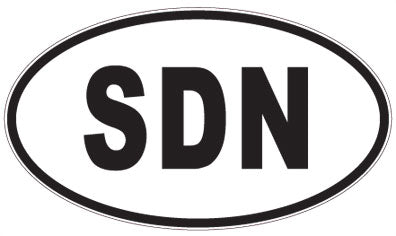 SDN - 3 Letter Initials Oval Sticker