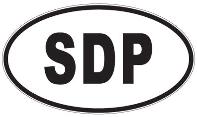 SDP - 3 Letter Initials Oval Sticker