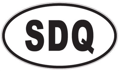 SDQ - 3 Letter Initials Oval Sticker