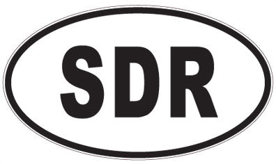SDR - 3 Letter Initials Oval Sticker